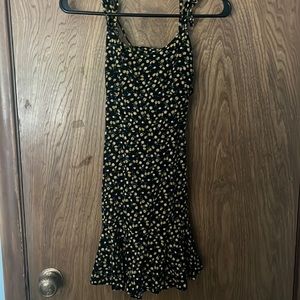 black open back with bow tie dress with lemons from target size xs